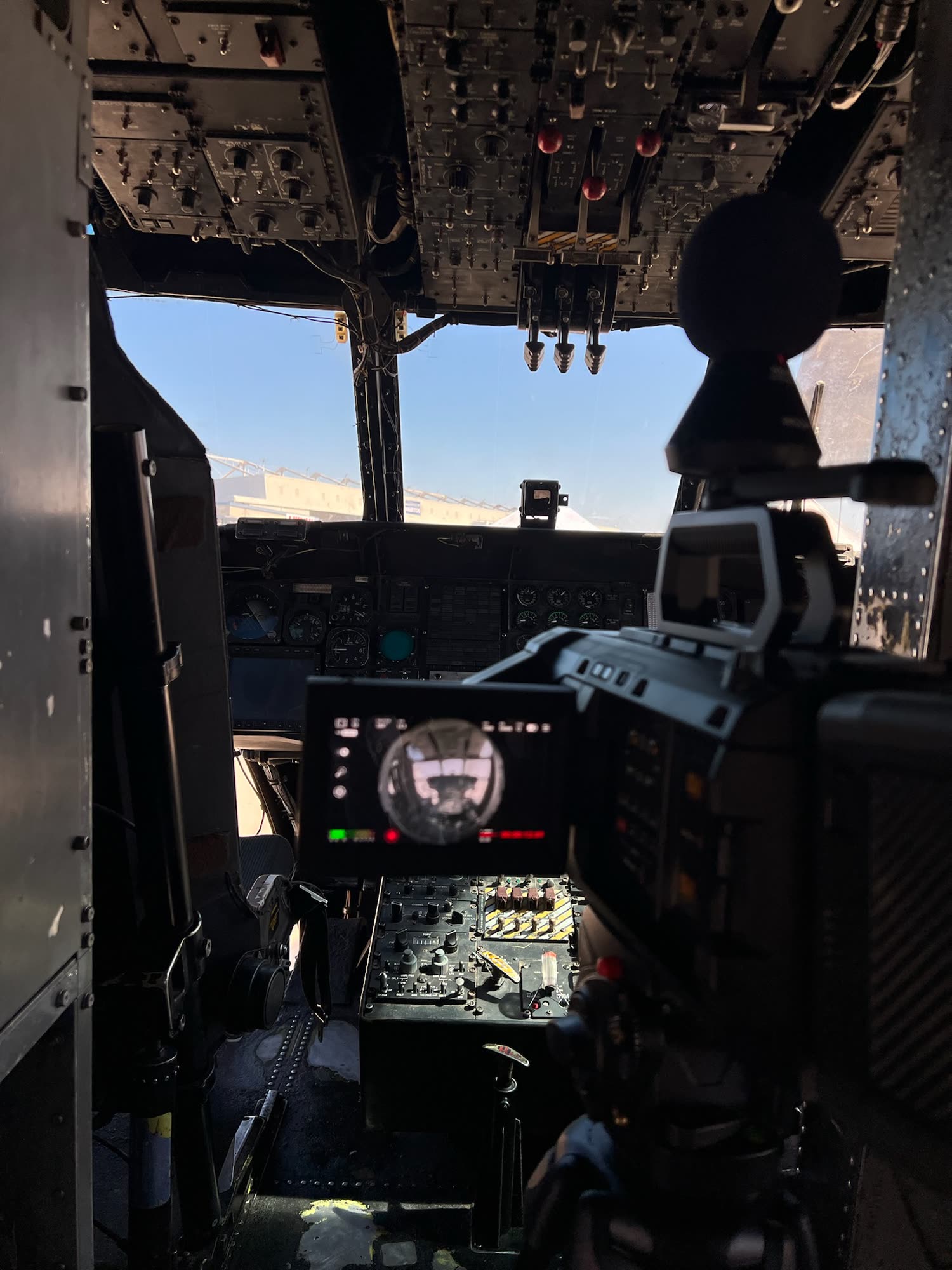 Inside a cockpit