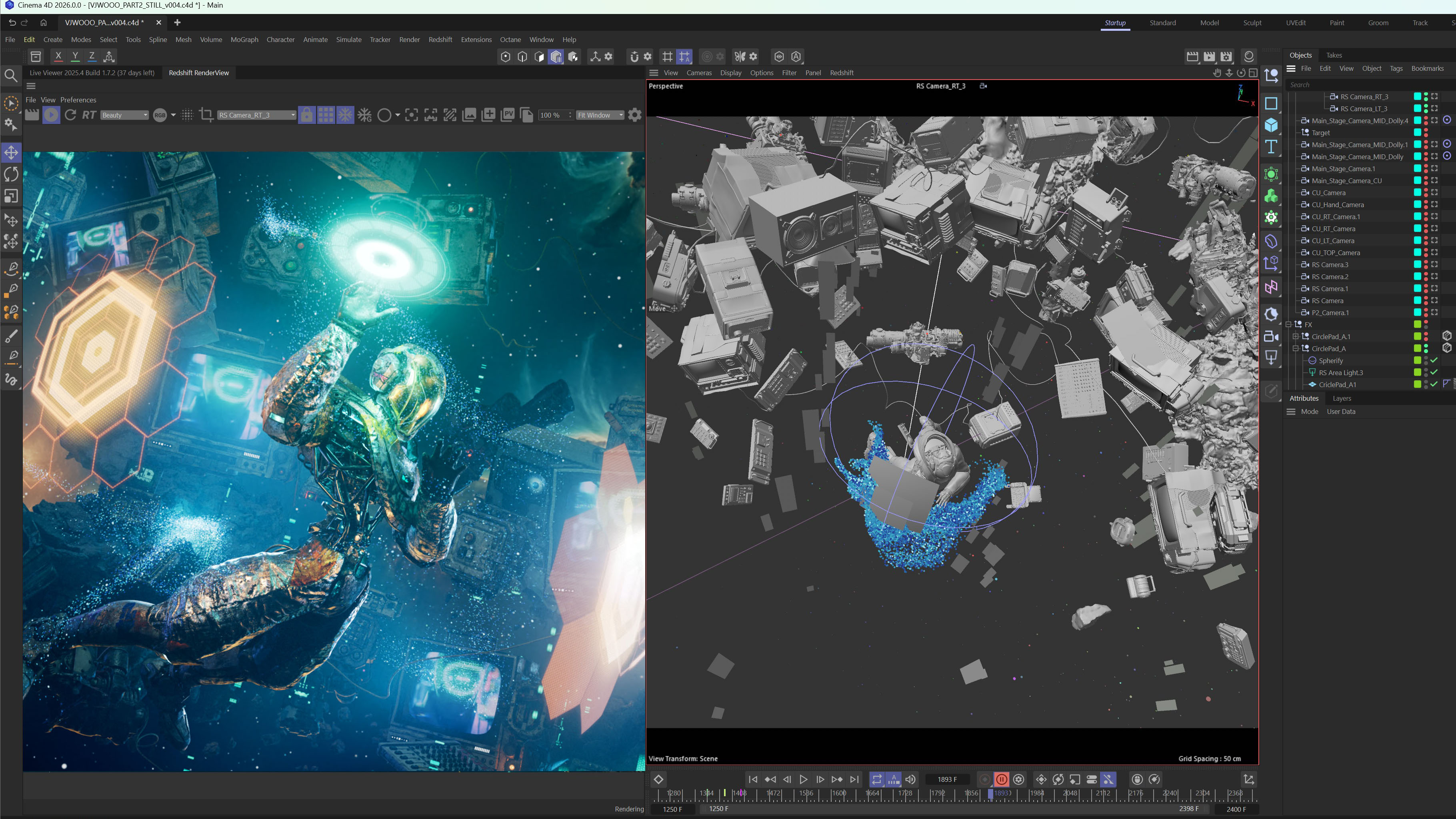 Top-down viewport shot of Nebula Junkyard set