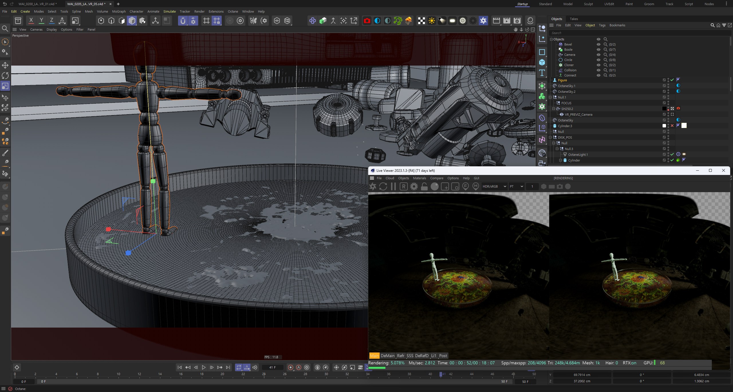 Viewport shot of macro mold sequence showing scale