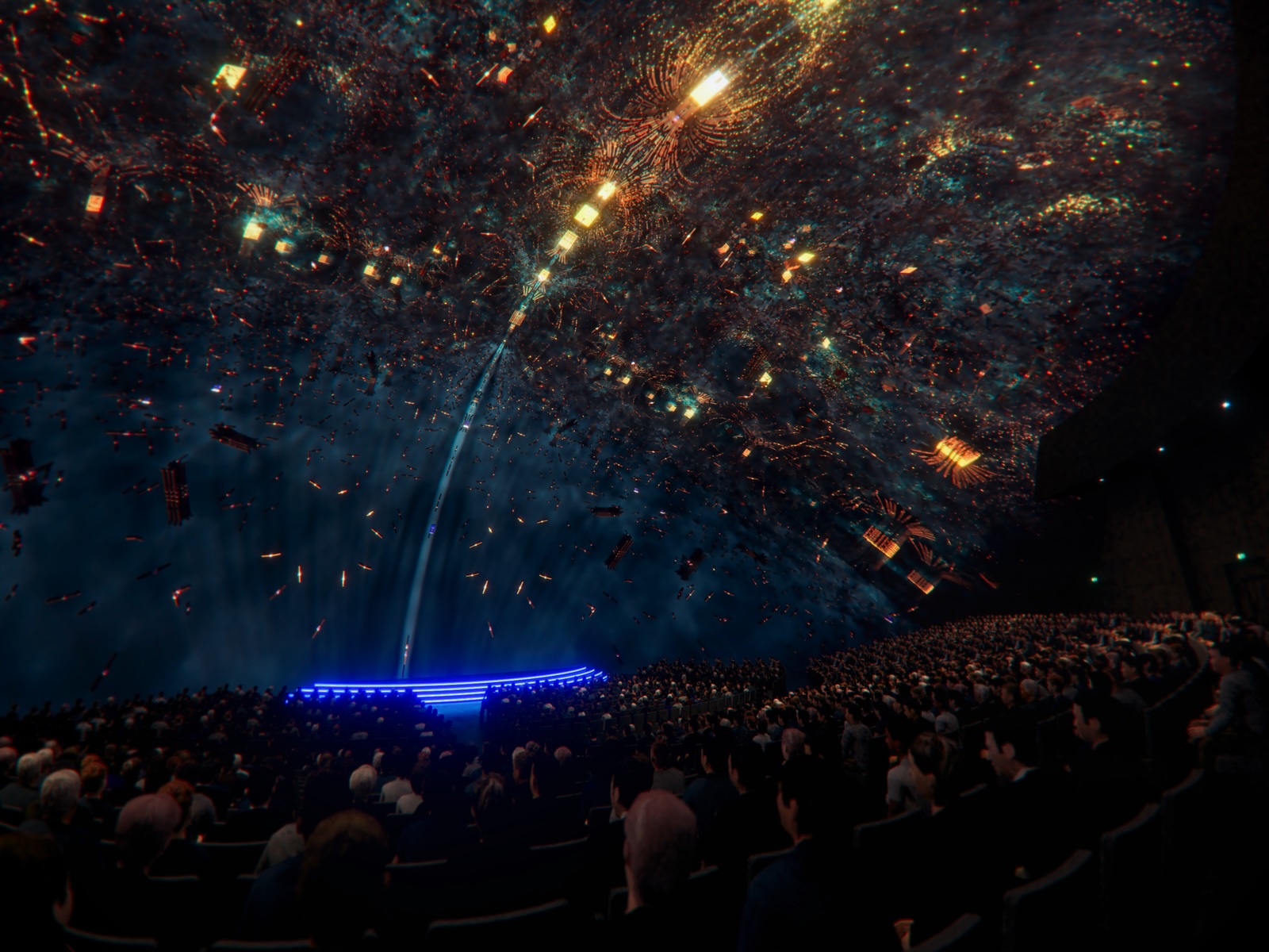 An IRL audience enjoying Recombination by Julius Horsthuis